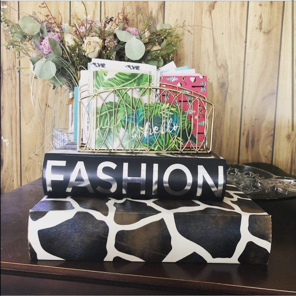 Cow print faux book